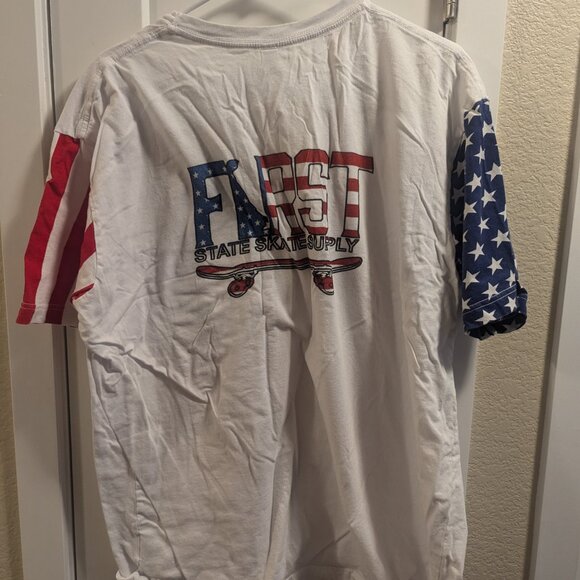 First State Skate Supply White Flag T-Shirt 2XL Code Five - Used - Picture 2 of 2